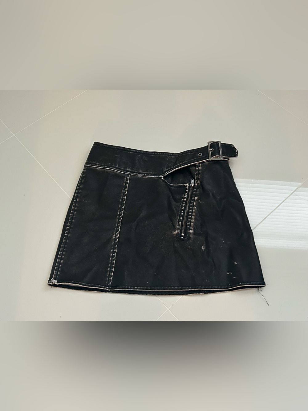 H&M Black Mini Skirt with Belted Waist